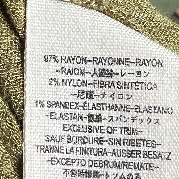 Free People Top Womens Small Green Boho Babydoll Tunic Tank Crinkle Lace Trim - Picture 8 of 13